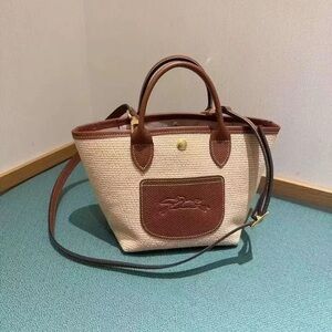 Longchamp Beige and Brown Woven small bag